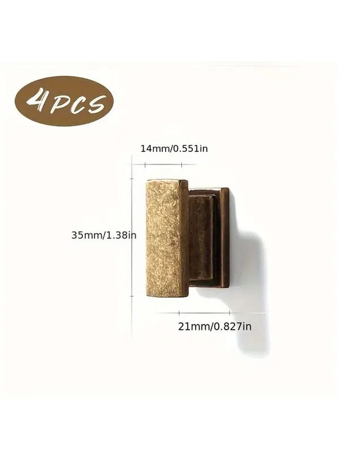 Antique Bronze Cabinet Knobs 4pcs Easy Install Vintage Pulls For Kitchen Bathroom Storage - Image 3
